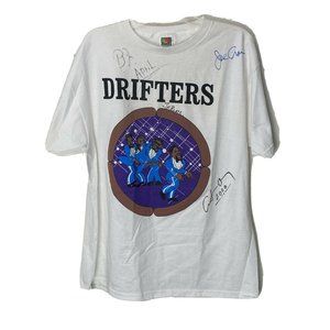 The Drifters Year 2000 Autographed T-Shirt No COA White Size XL